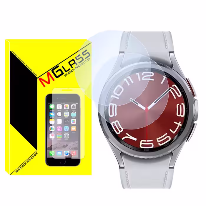 محافظ صفحه نمایش شیشه‌ای ام‌گلس مدل SH-MG مناسب برای ساعت هوشمند سامسونگ Galaxy watch 6 Classic 47mm بسته دو عددی | کالا برتری