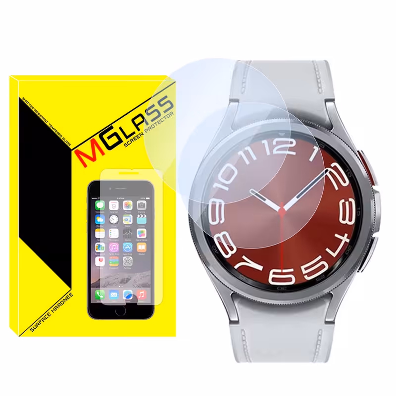 محافظ صفحه نمایش شیشه‌ای ام‌گلس مدل SH-MG مناسب برای ساعت هوشمند سامسونگ Galaxy watch 6 Classic 47mm بسته دو عددی | کالا برتری