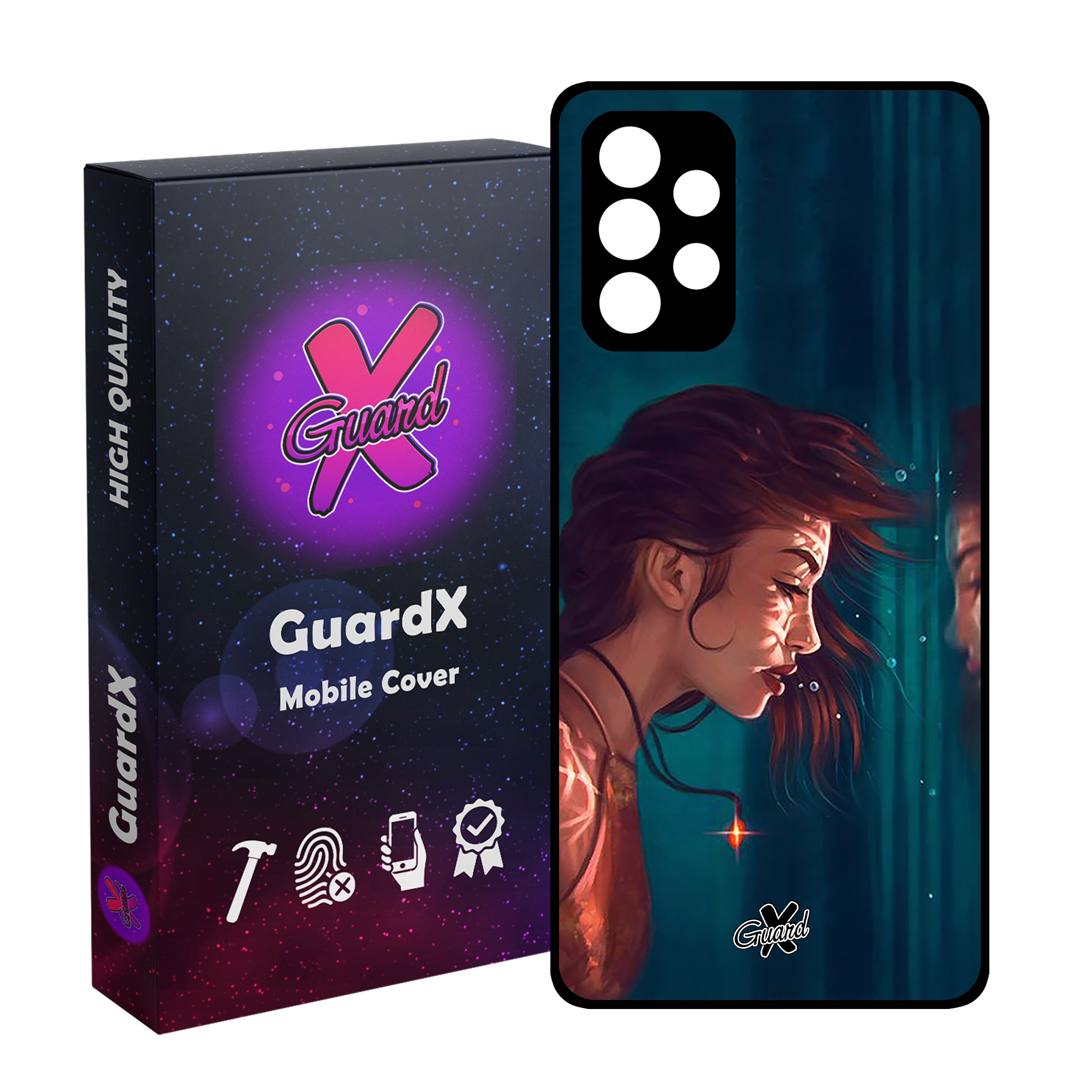 کاور گارد ایکس طرح دختر مدل Glass10371 مناسب برای گوشی موبایل سامسونگ Galaxy A32 4G