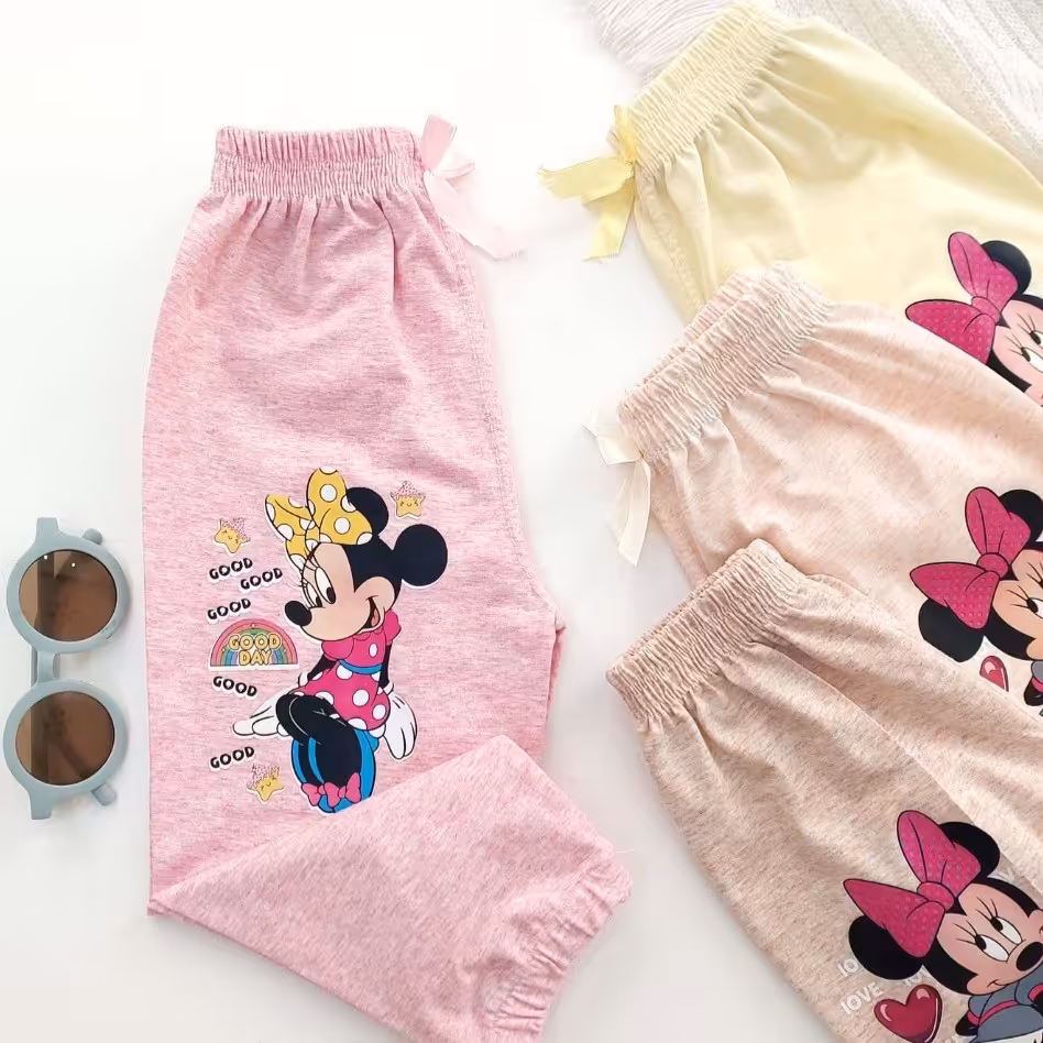 شلوار  دخترانه مینی موس جنس ملانژ  سایز 45 تا 75 
