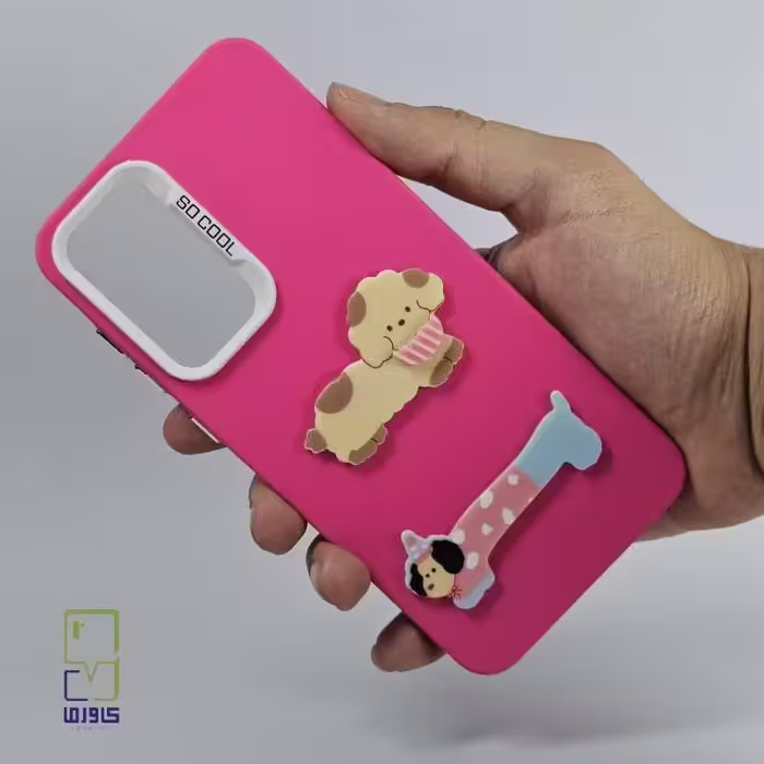قاب گوشی سامسونگ a56 دخترانه | طرح سگ کارتونی صورتی | Samsung A56