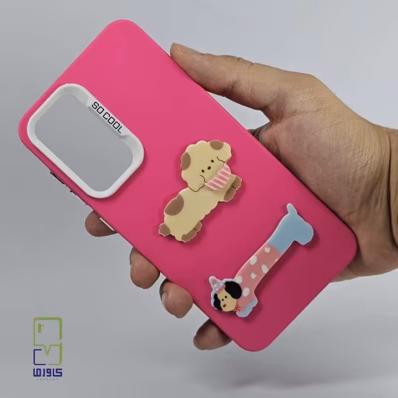قاب گوشی سامسونگ a56 دخترانه | طرح سگ کارتونی صورتی | Samsung A56