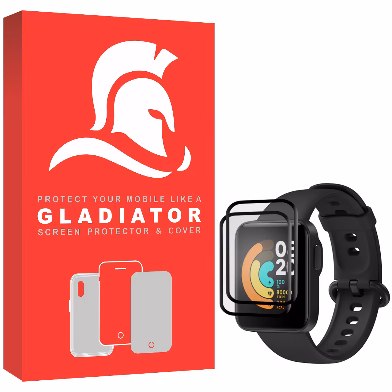 محافظ صفحه نمایش گلادیاتور مدل GWP2000 مناسب برای ساعت هوشمند شیائومی Mi Watch Lite بسته دو عددی