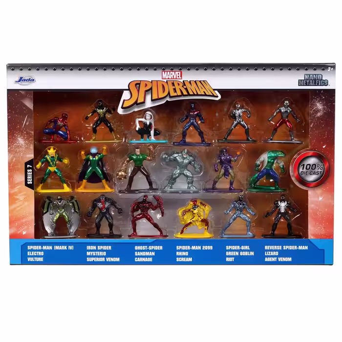مینی فیگور جادا فلزی سری مارول Marvel (مردعنکبوتی-اسپایدرمن) کد 33319 مجموعه 18 عددی