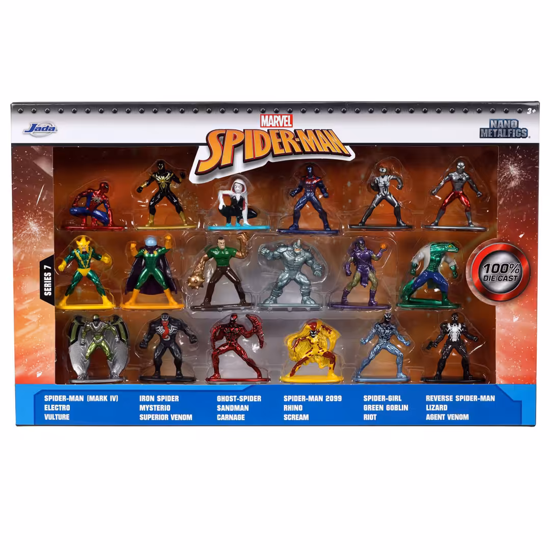 مینی فیگور جادا فلزی سری مارول Marvel (مردعنکبوتی-اسپایدرمن) کد 33319 مجموعه 18 عددی
