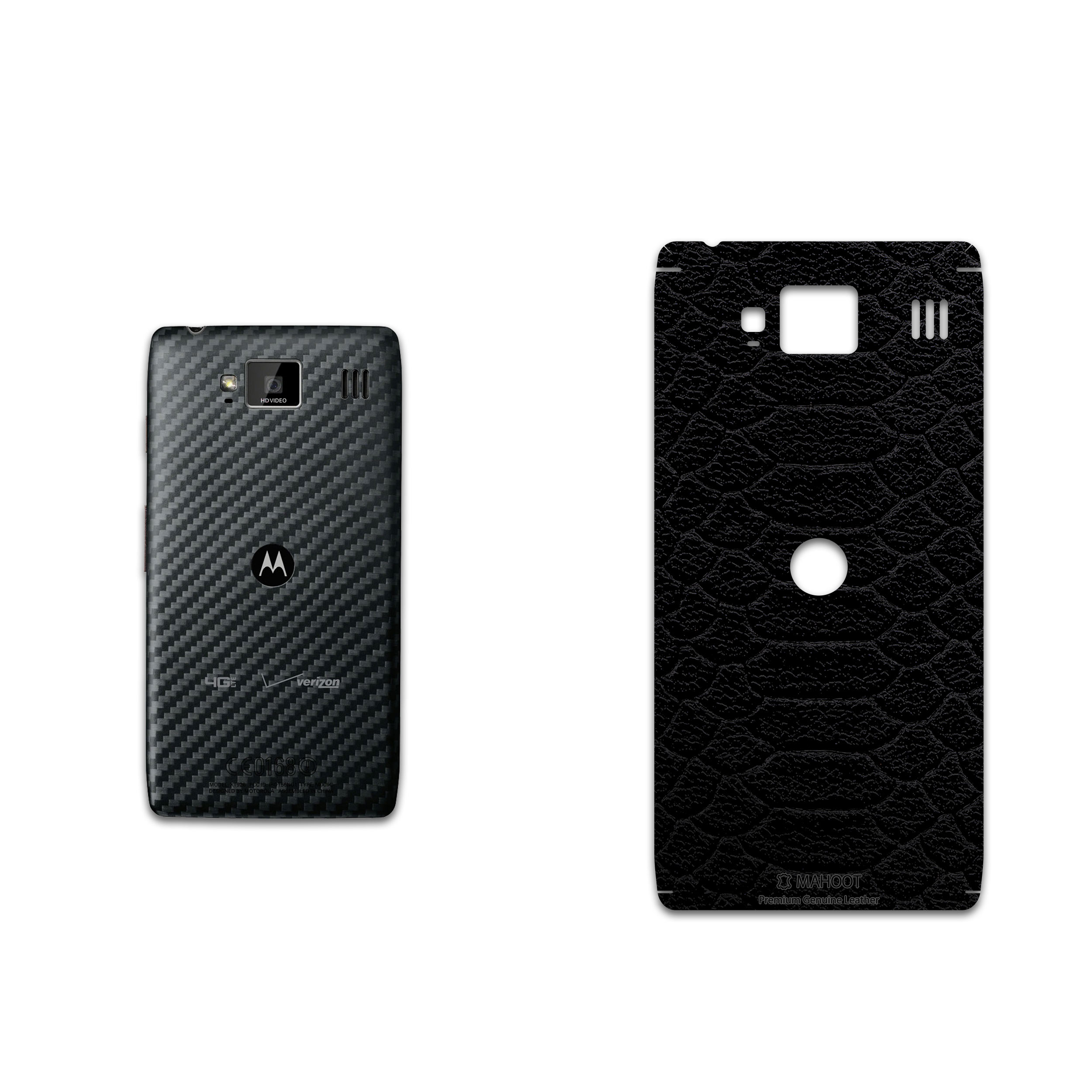 برچسب پوششی ماهوت مدل Black-Snake-Leather مناسب برای گوشی موبایل موتورولا droid razr hd