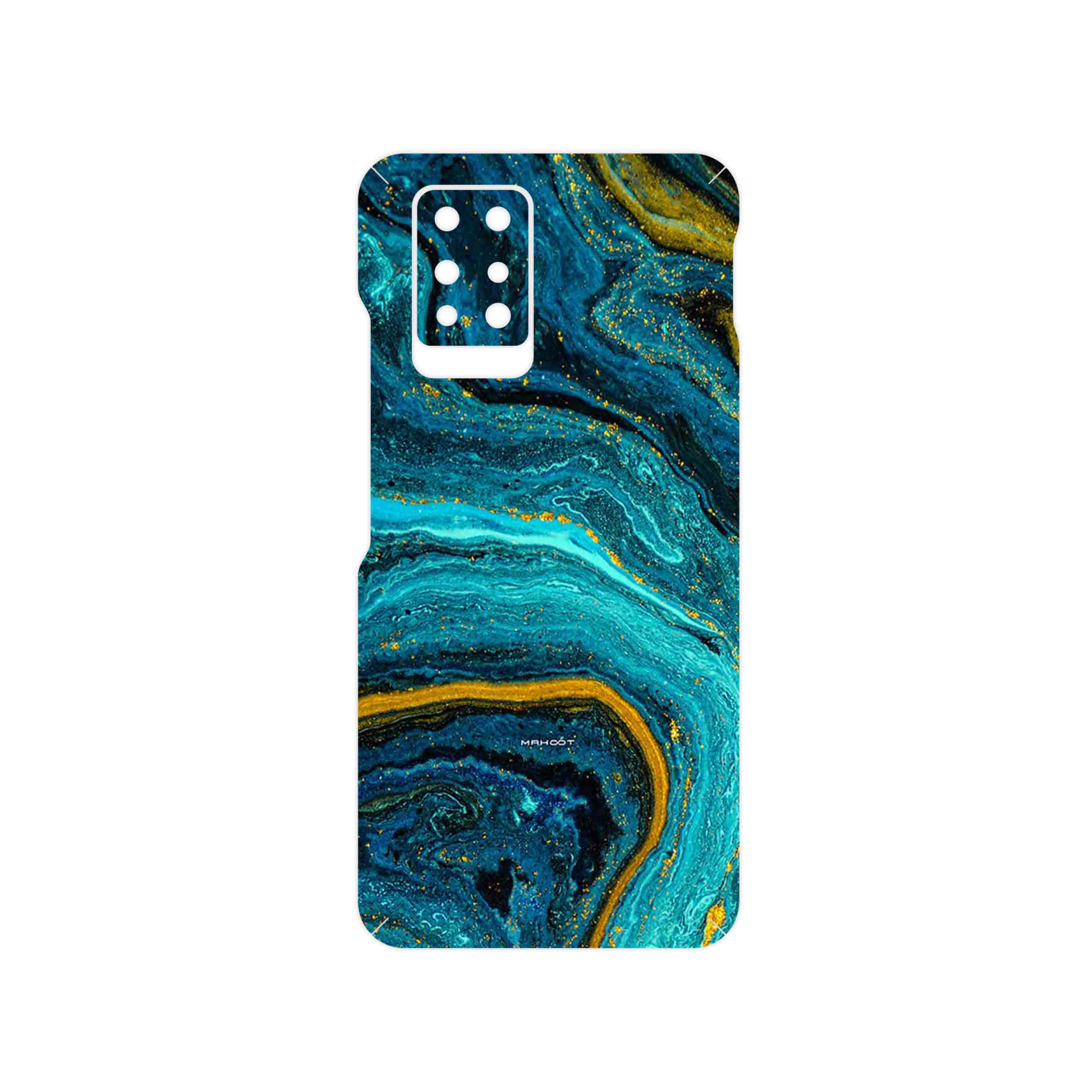 برچسب پوششی ماهوت مدل Turquoise marblewith golden streaks مناسب برای گوشی موبایل اینفینیکس Note 10 Pro