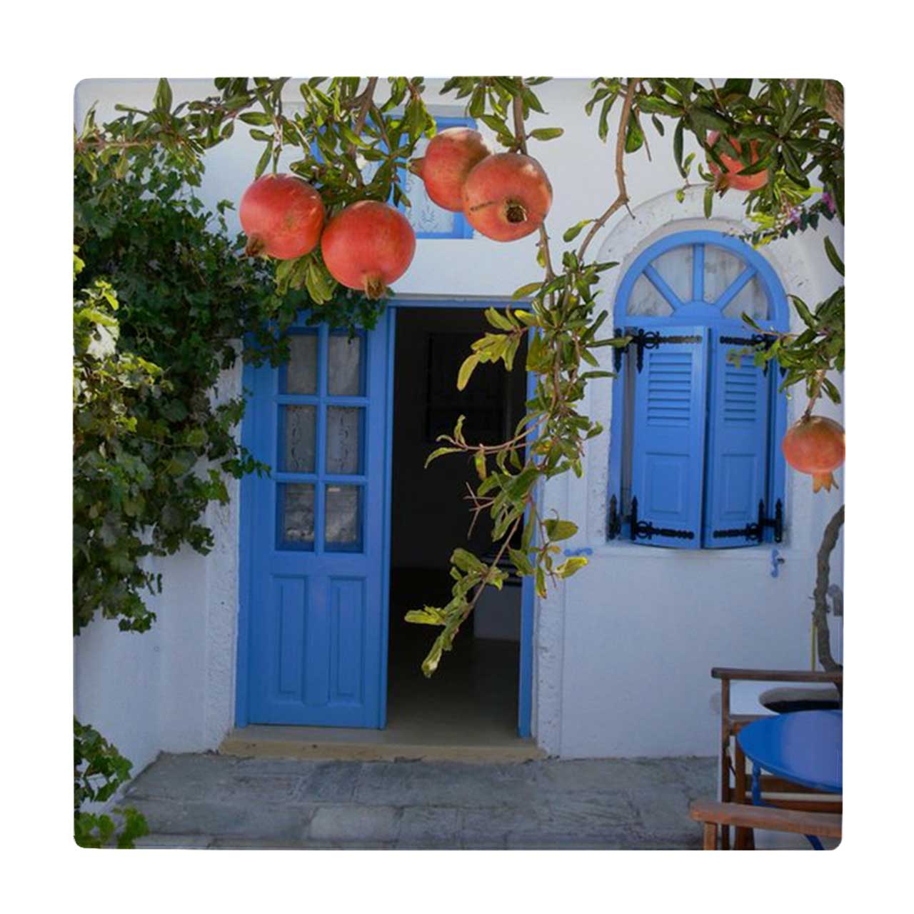 زیر لیوانی طرح حیاط قدیمی و شاخه انار کد    3864664_1979