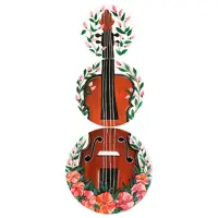  بشقاب دیوارکوب سفالی طرح گیتار کد D116-A مجموعه 3 عددی