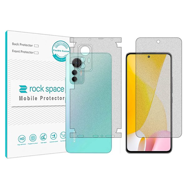 گلس صفحه نمایش و پشت گوشی شیائومی 12 Lite مدل نانو هیدروژل گیمینگ برند راک اسپیس کد MS