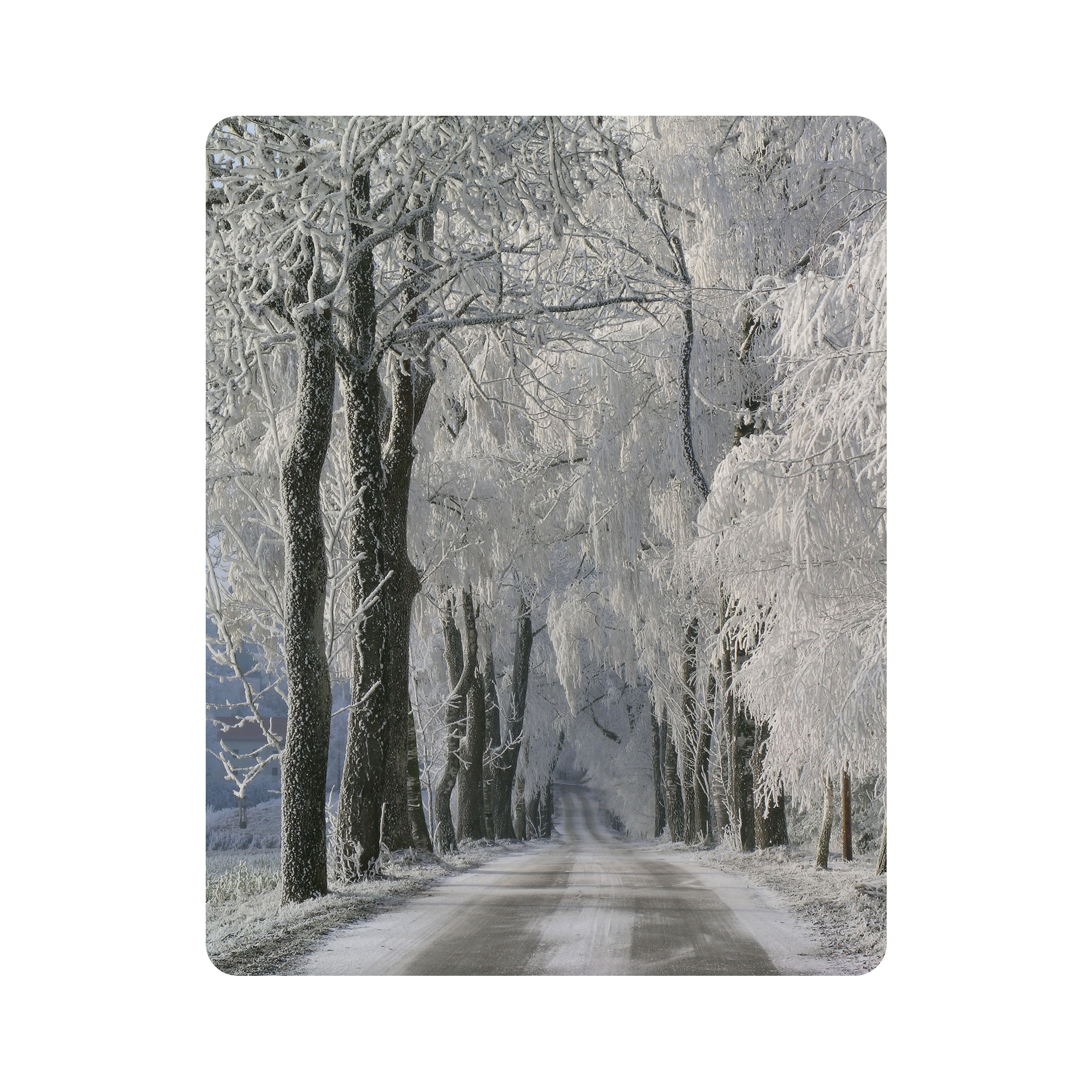 ماوس پد اطلس آبی  طرح جاده و درخت و برف مدل T7109