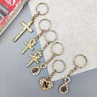 جاکلیدی نگین دار فلزی طلایی