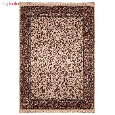 فرش ماشینی زمرد مشهد طرح افشان زمینه کرم