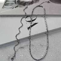 ست گردنبند دستبند خاویاری نقره ای