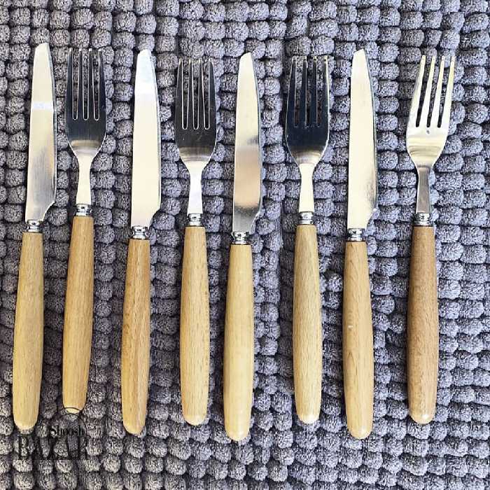 کارد و چنگال دسته چوبی (بامبو)