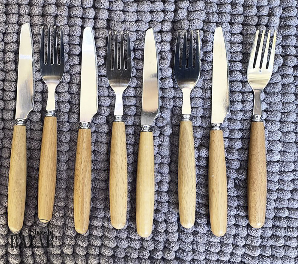 کارد و چنگال دسته چوبی (بامبو)