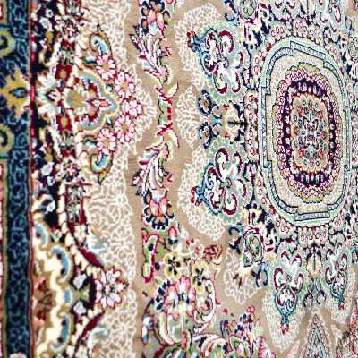 فرش ماشینی زمرد مشهد کد 18116 زمینه گردوئی