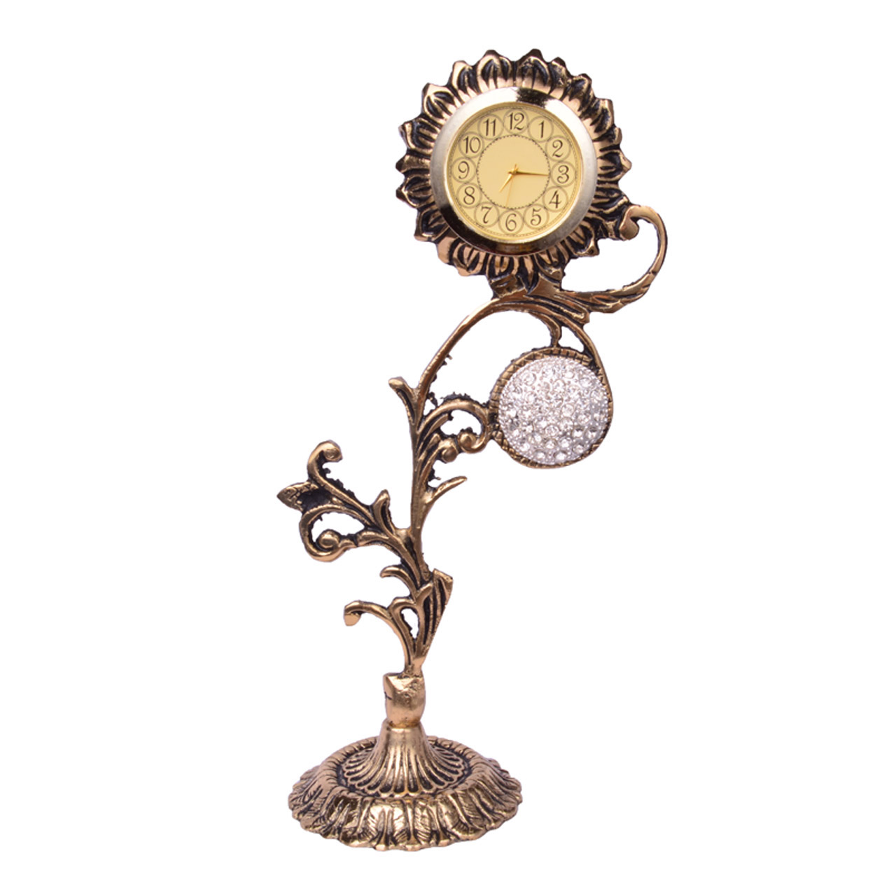 ساعت رومیزی برنزی مدل نگین