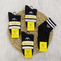 جوراب نیم ساق اسپرت مشکی طرح آدیداس 6 جفت