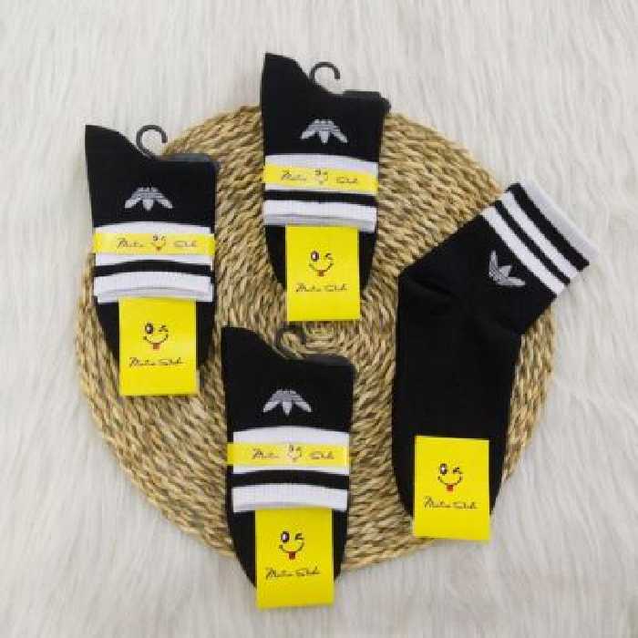 جوراب نیم ساق اسپرت مشکی طرح آدیداس 6 جفت