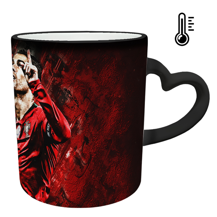 ماگ حرارتی مدل دسته قلبی طرح رونالدو کد 125