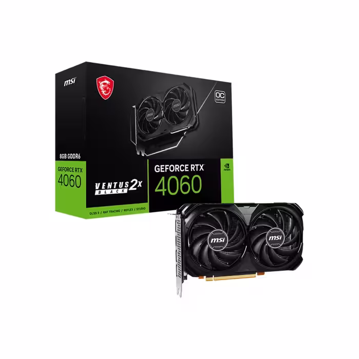 کارت گرافیک ام اس آی مدل GeForce RTX 4060 VENTUS 2X BLACK 8G OC
