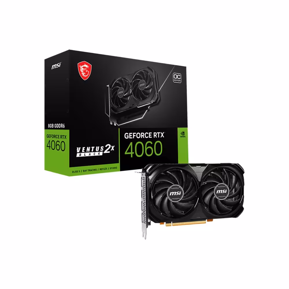 کارت گرافیک ام اس آی مدل GeForce RTX 4060 VENTUS 2X BLACK 8G OC