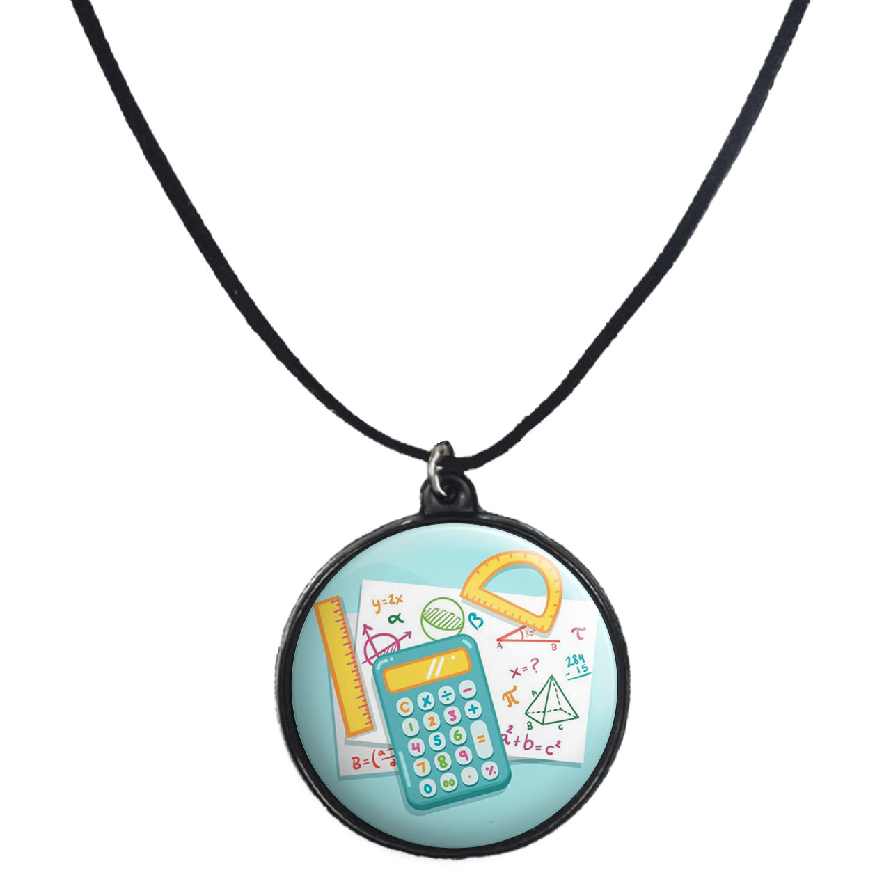 گردنبند پرمانه طرح ریاضی کد pmb.30646 مدل دو طرفه