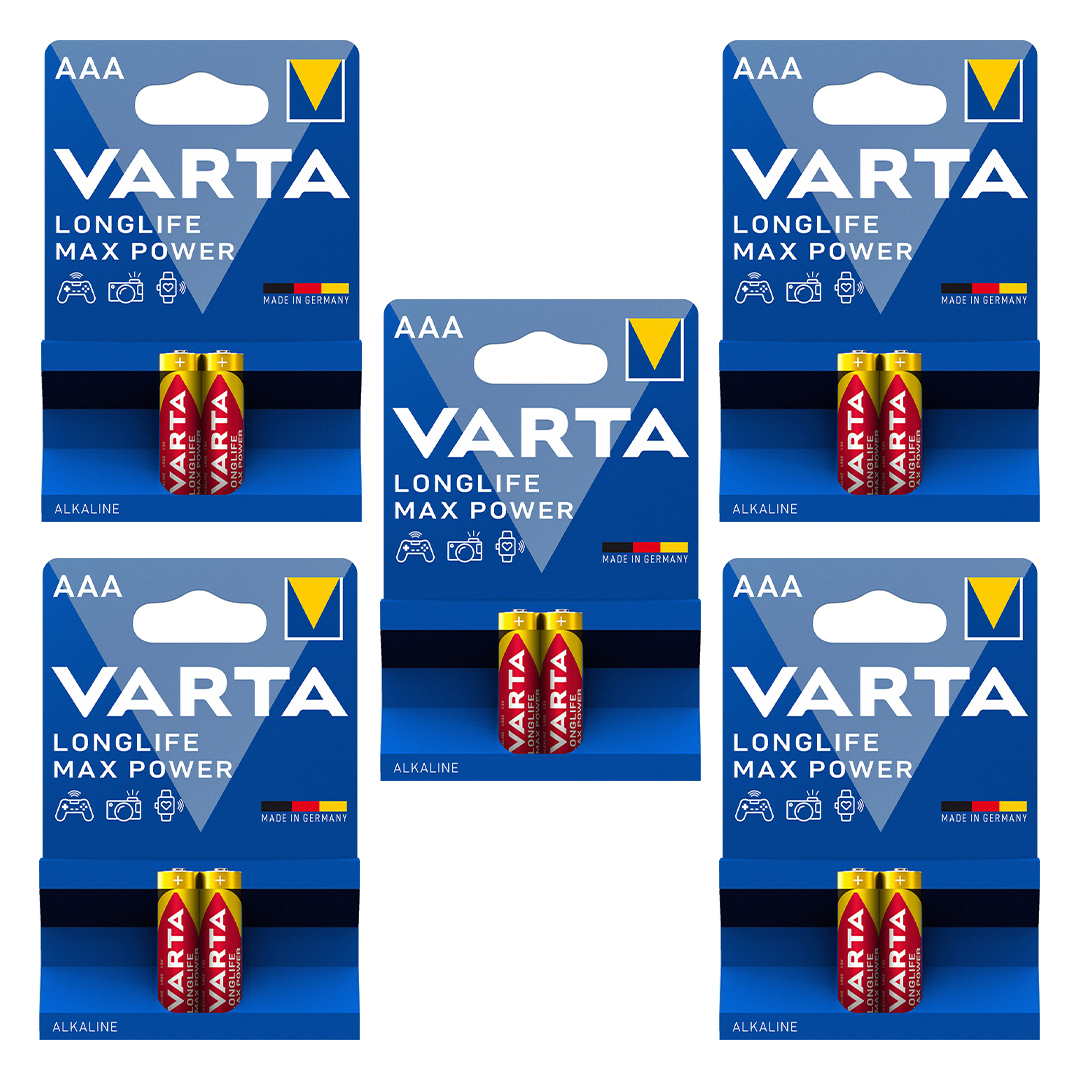 باتری نیم قلمی وارتا مدل max power مجموعه 10 عددی