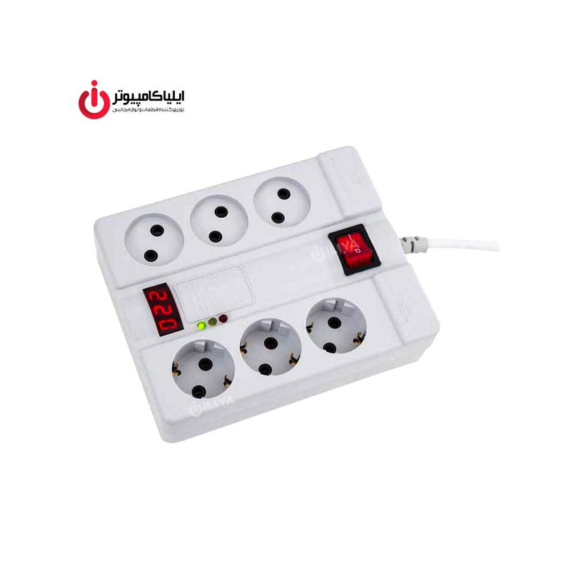 محافظ نوسان برق 6 کانال پارت الکتریک مدل Part Electric 2060 با کابل 18 متر