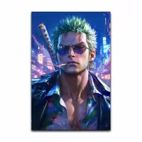 تابلو شاسی گوفی مدل زورو انیمه وان پیس طرح One Piece Zoro کد STYL154 | دنیای قاب