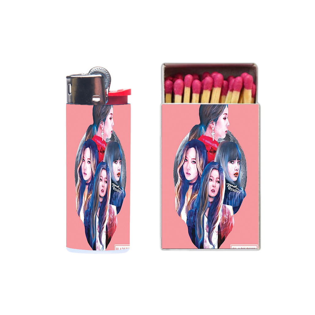 فندک مدل بلک پینک کد 2334 به همراه کبریت