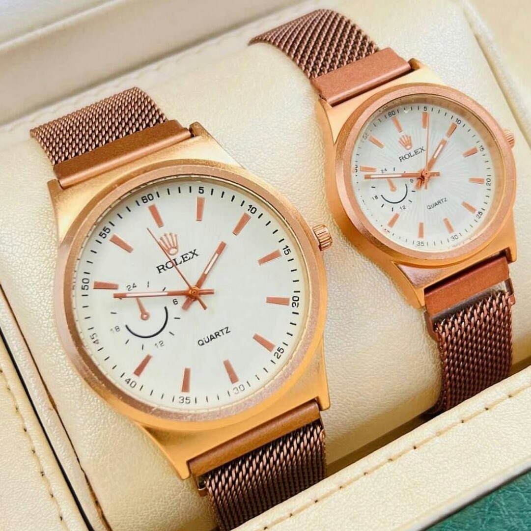 ساعت ست و تک زنانه مردانه بند حصیری رولکس Rolex 