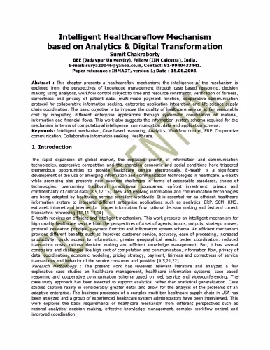خرید و دانلود نسخه کامل کتاب Intelligent Healthcare flow Mechanism based on Analytics &amp; Digital Transformation