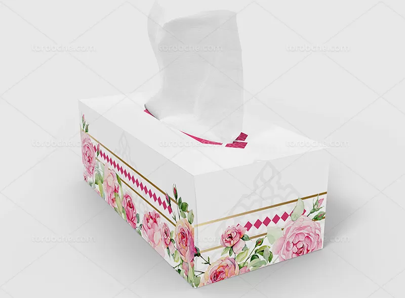 طرح جعبه دستمال کاغذی گلدار | گرافیک با طعم تربچه