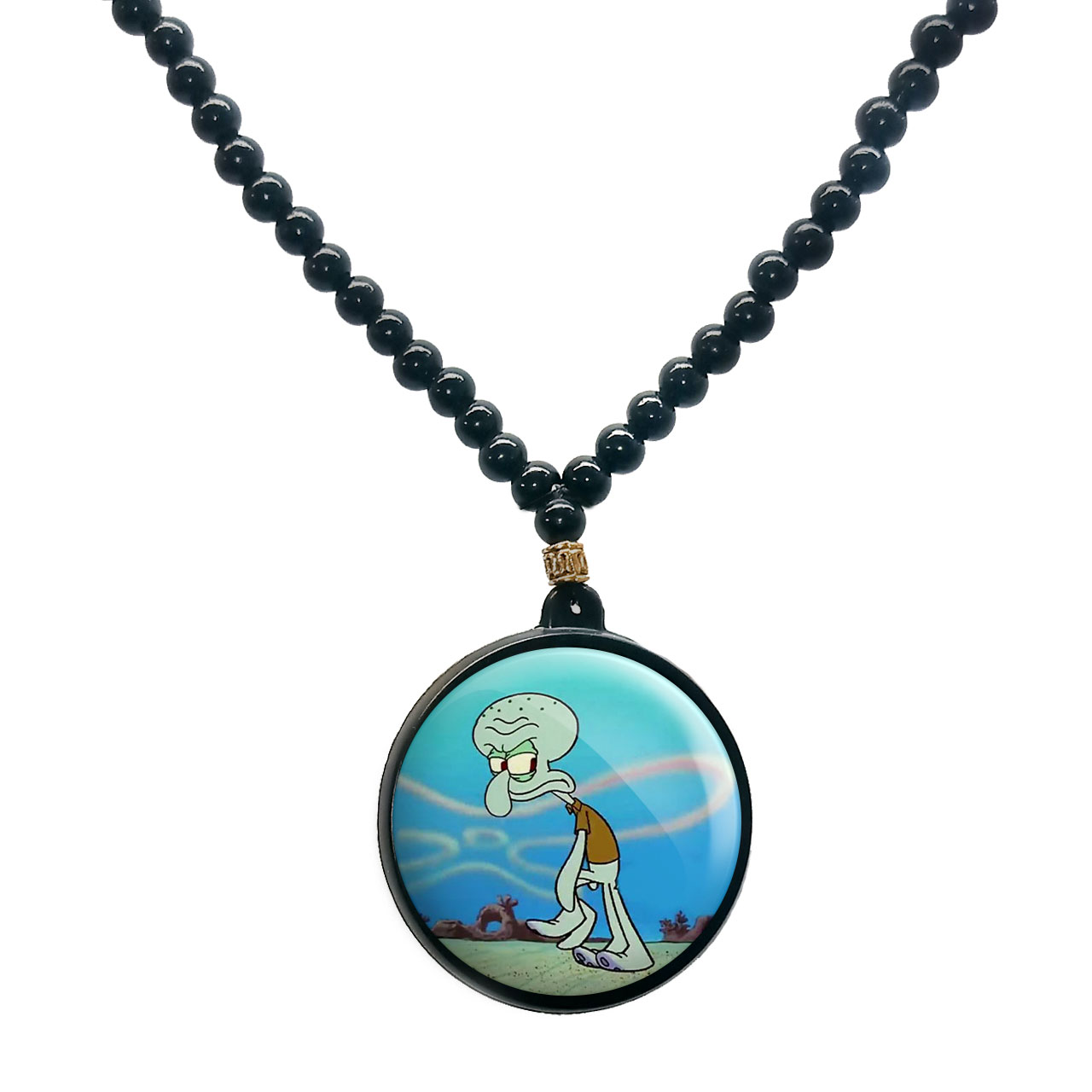 گردنبند پرمانه طرح باب اسفنجی کد pmd.1604 مدل دو طرفه