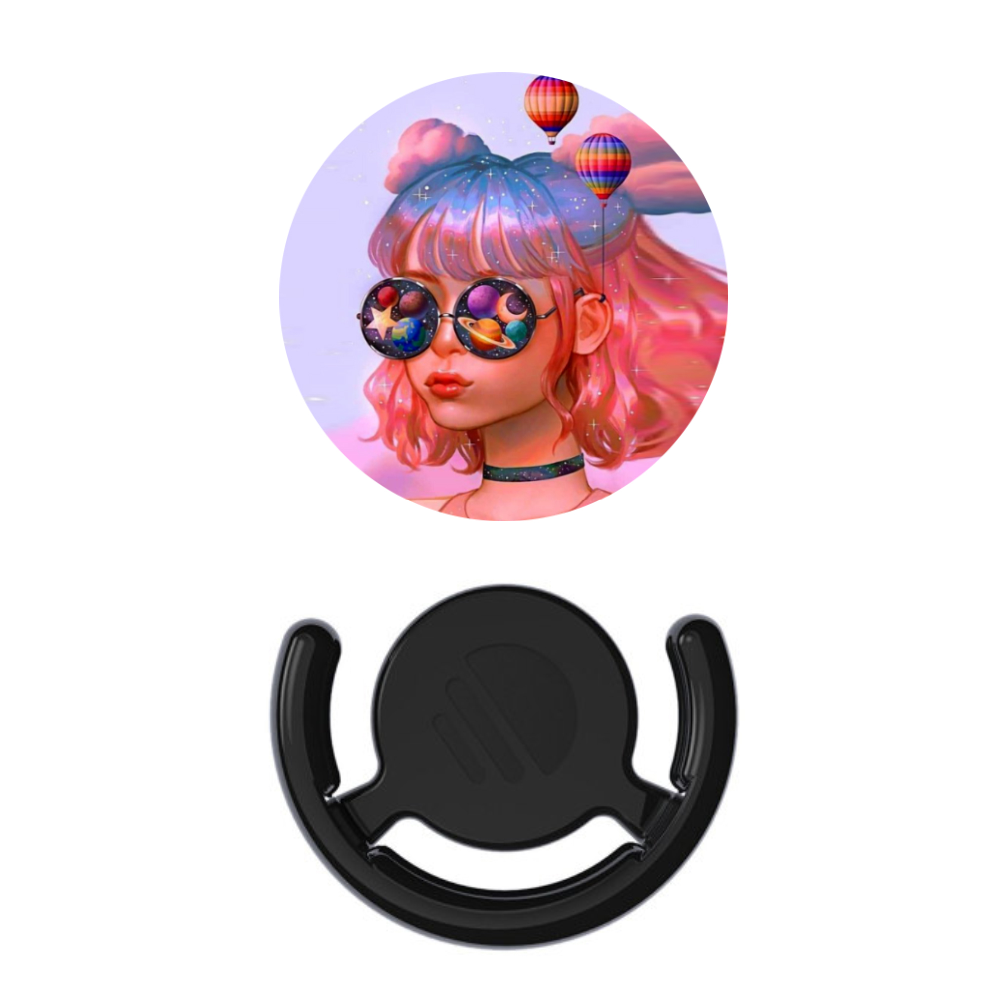 پایه نگهدارنده گوشی موبایل و تبلت مدل دخترونه فانتزی به همراه پاپ کلیپ