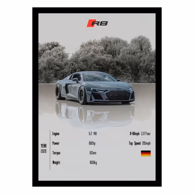 تابلو مدل ماشین آئودی AUDI RB | دنیای قاب