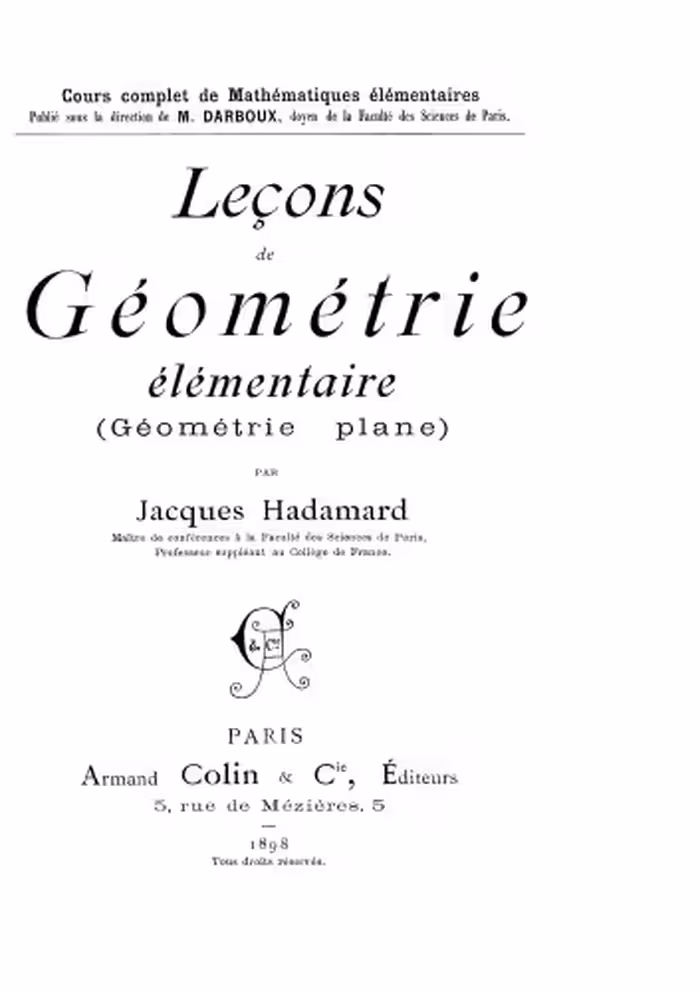 خرید و دانلود نسخه کامل کتاب Leçons de géométrie élémentaire I (géométrie plane)