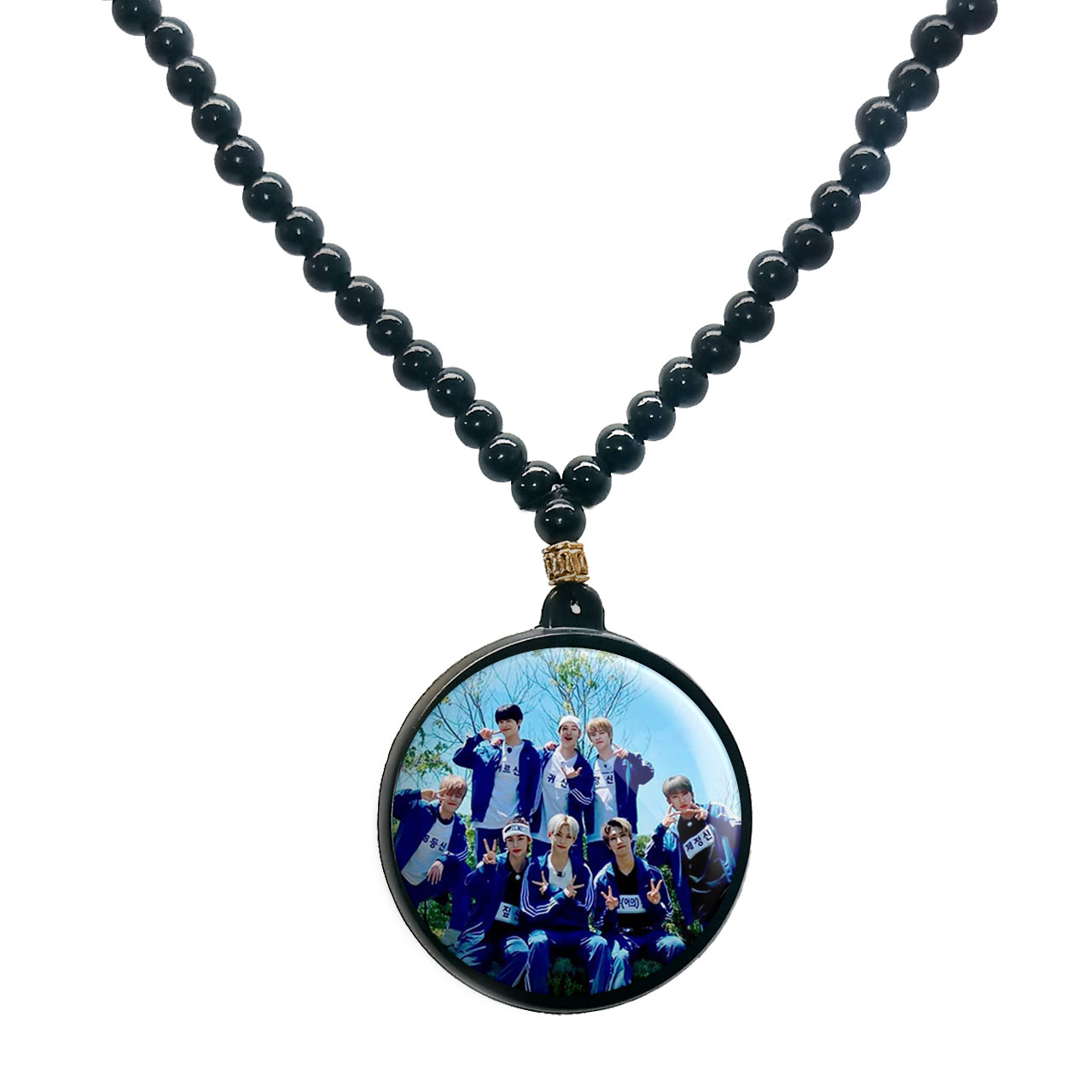 گردنبند پرمانه طرح straykids کد pmd.12150 مدل دو طرفه