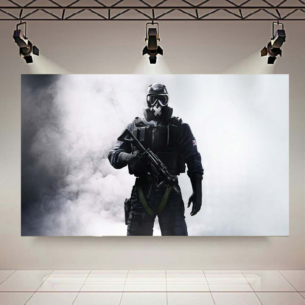 تابلو بوم طرح گیم مدل Tom Clancys Rainbow Six Siege Soldier کد AR2872