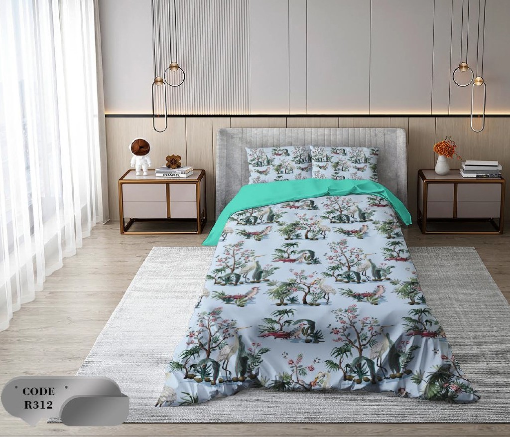 سرویس روتختی 2 نفره 6 تکه ابعاد 225 ×235 کشدار ضد حساسیت و عرق کد R312 | ست خواب و ست روتختی