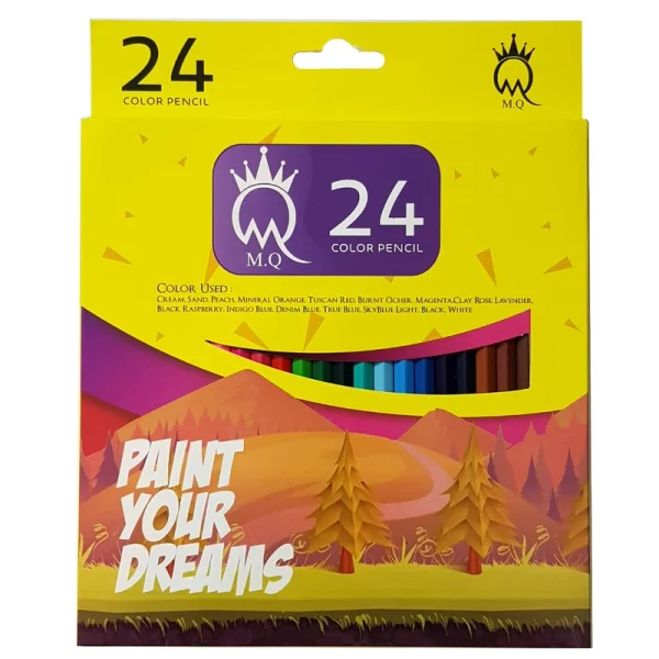 مداد رنگی 24 رنگ ام کیو عمده