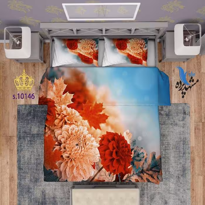 ست روتختی دو نفره طرح طبیعت گل S10146