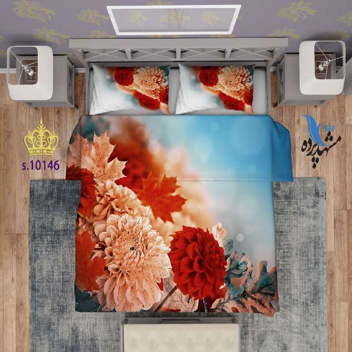 ست روتختی دو نفره طرح طبیعت گل S10146