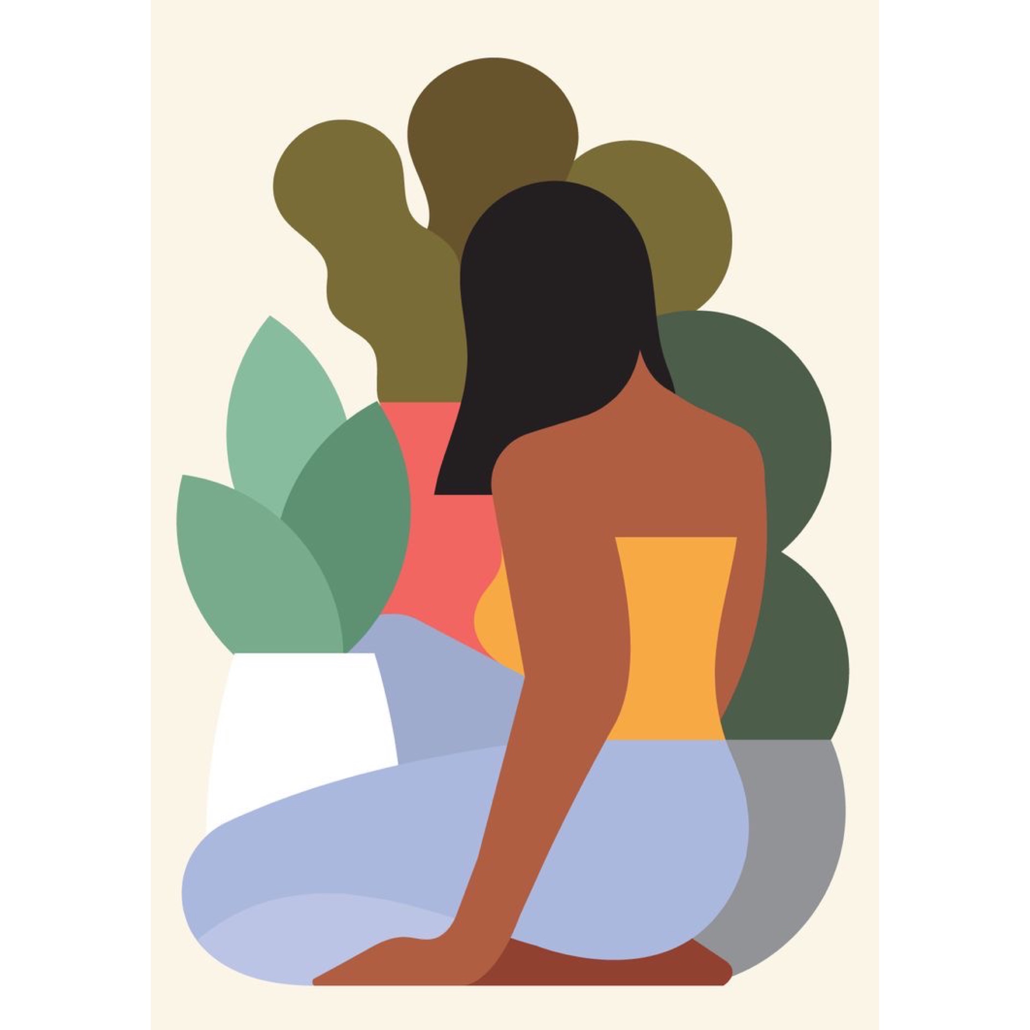 تابلو نقاشی روی بوم در ابعاد 40در 40 طرح دختر و گلدان