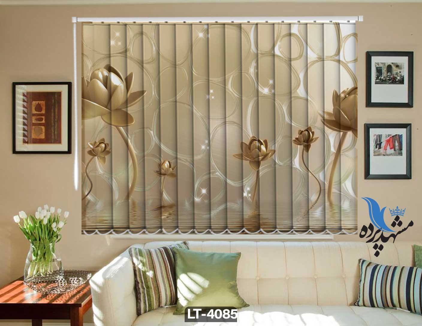 پرده لوردراپه تصویری گل LT4085