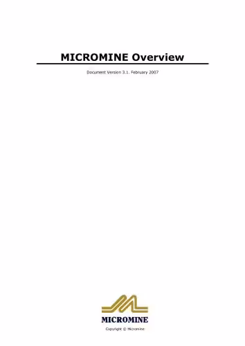 خرید و دانلود نسخه کامل کتاب Micromine. Micromine Overview