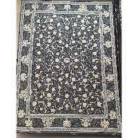 فرش ماشینی 1200 شانه گل برجسته اصل تراکم 3600 طرح زرگل زمینه دودی  12 متری جنس اکرولیک