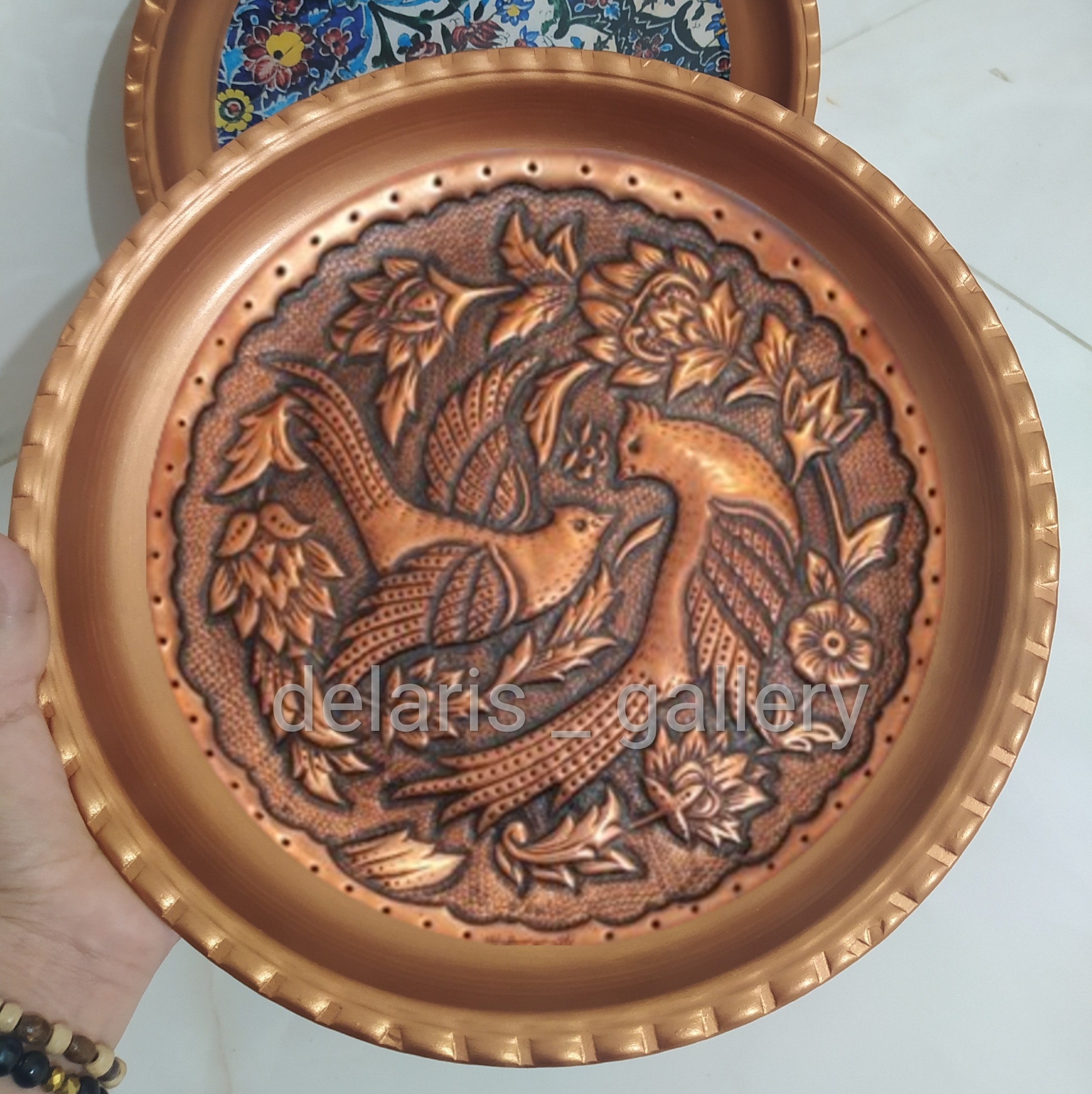 سینی کلاسیک مناسب برای پذیرایی دکور جهیزیه و هدیه جنس روی کف رزین طرح دلخواه